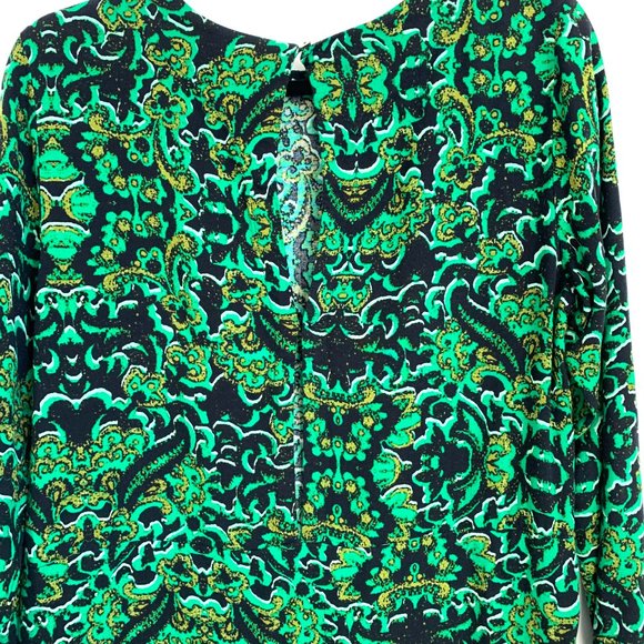 H&M Green Patterned Long Sleeve Dress Womens Size 8 - Picture 4 of 7